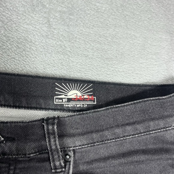 Faherty Stretch Terry 5-Pocket Pant Men's 34x34 Washed Black Gray Straight - Picture 3 of 12